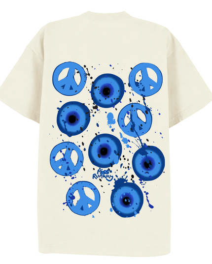 Peace, Evil Eyes Printed T-Shirt Kids