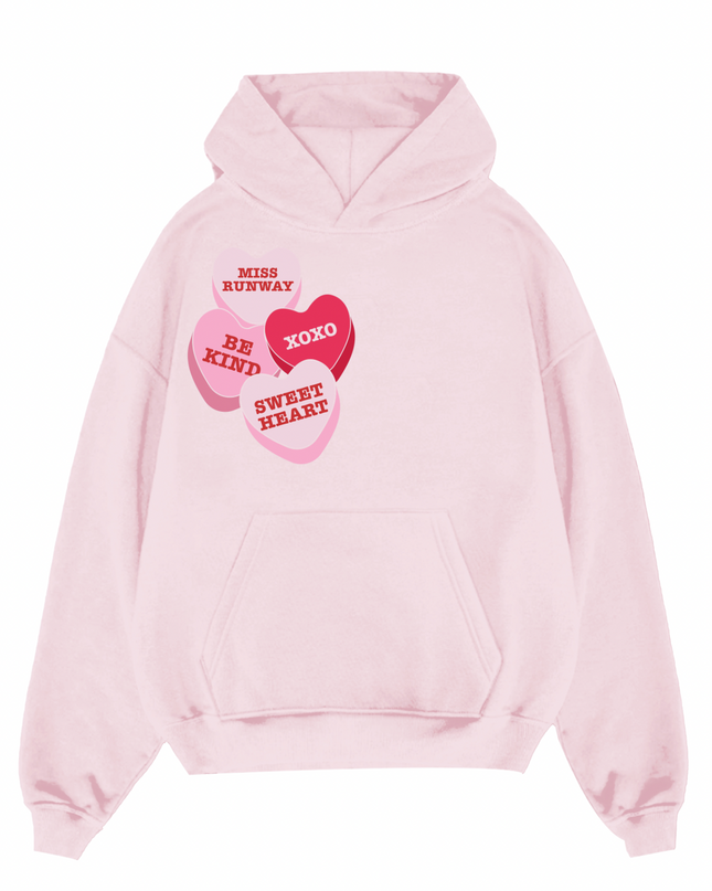 Miss Runway Love Hearts Pink/Red Hoodie Kids