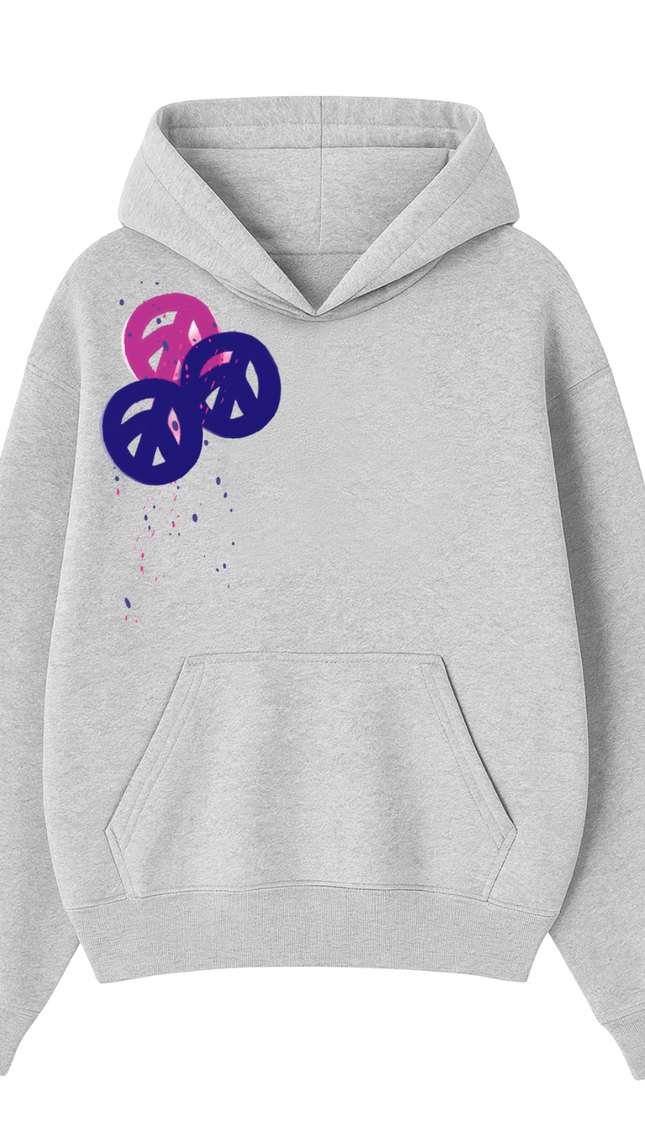 Pink Peace + Love Printed Hoodie – image 4