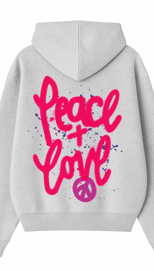 Pink Peace + Love Printed Hoodie – additional view