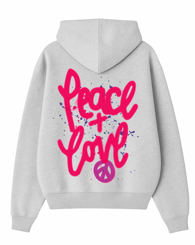 Pink Peace + Love Printed Hoodie Kids