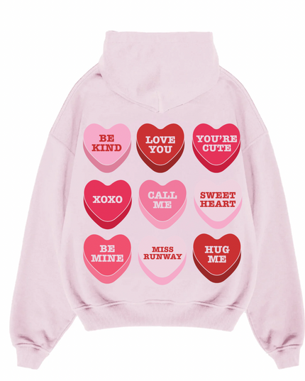 Miss Runway Love Hearts Pink/Red Hoodie