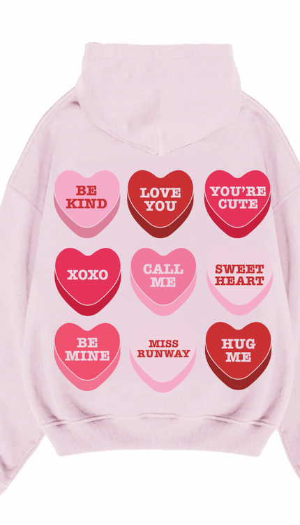 Miss Runway Love Hearts Pink/Red Hoodie – image 7