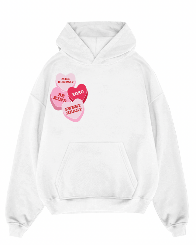 Miss Runway Love Hearts Pink/Red Hoodie Kids