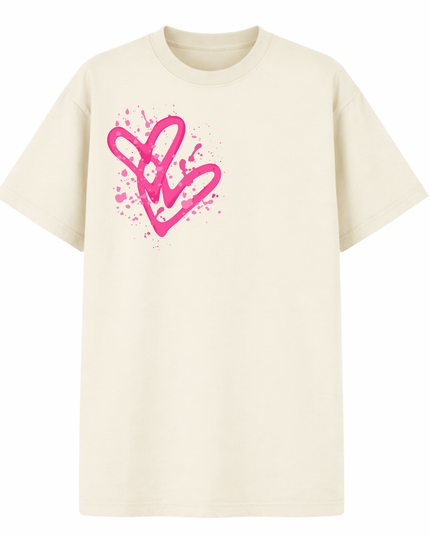 Pink Hearts Printed T-Shirt Kids