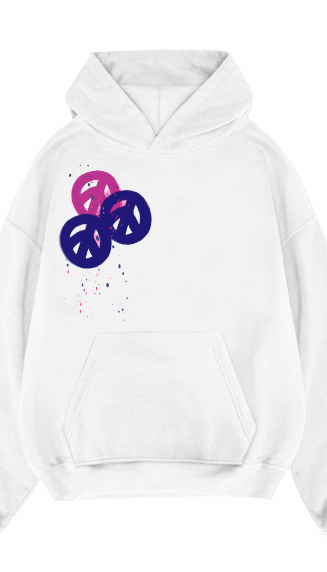 Pink Peace + Love Printed Hoodie – image 6