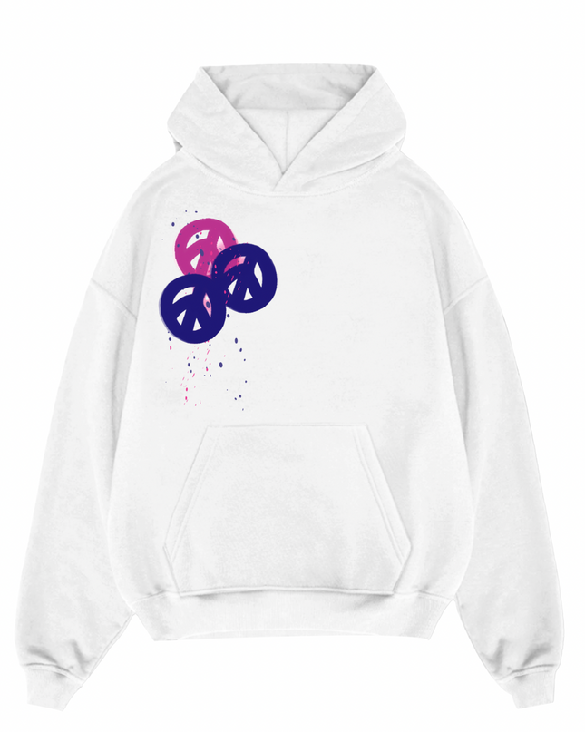 Pink Peace + Love Printed Hoodie Kids