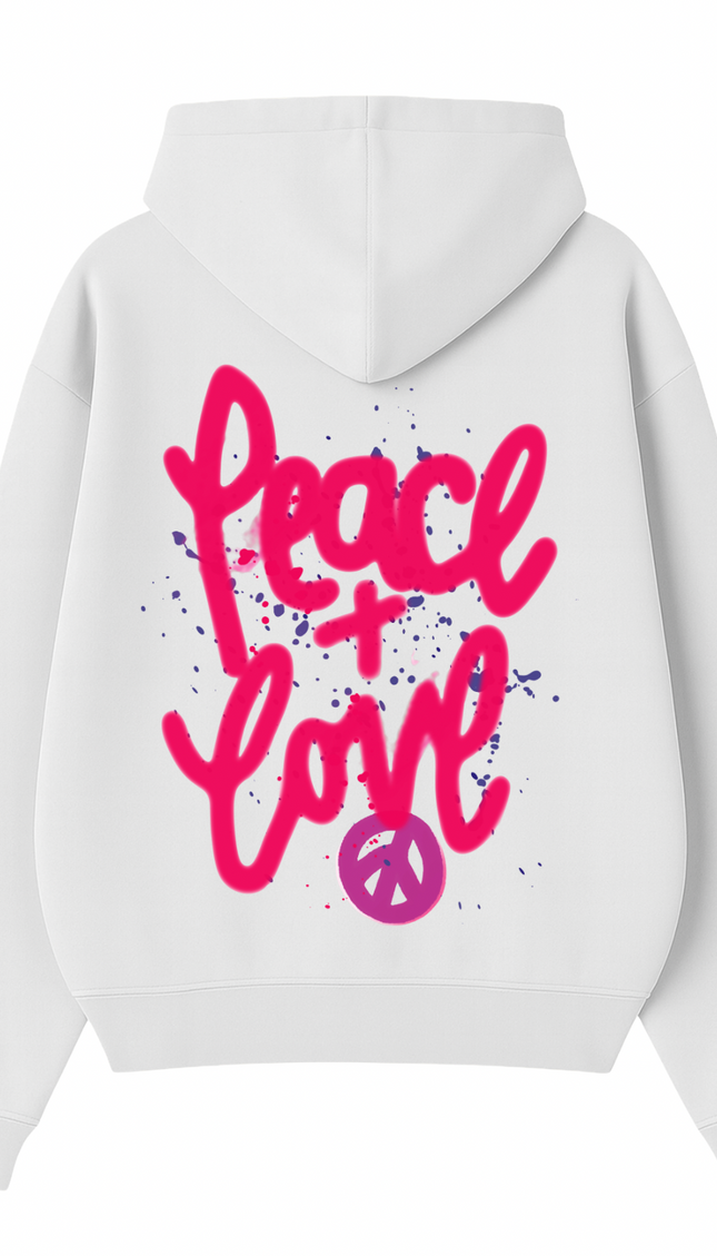 Pink Peace + Love Printed Hoodie – image 5
