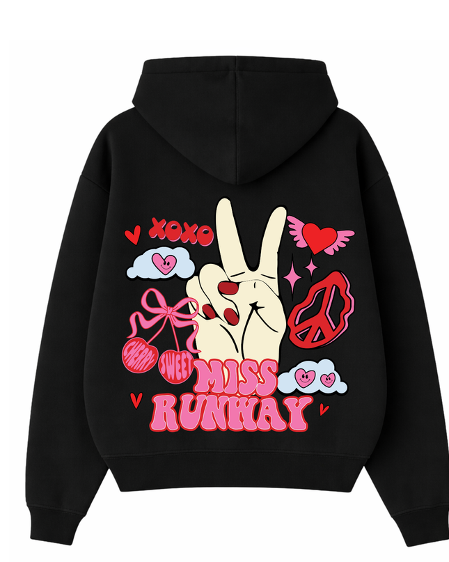 Cherry Sweet Peace Printed Hoodie Kids