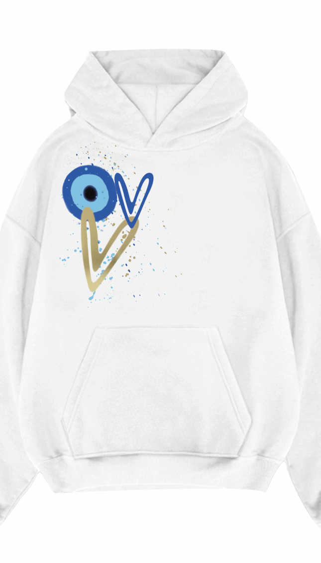 11:11 Gold Heart Evil Eye Heart Hoodie – image 6
