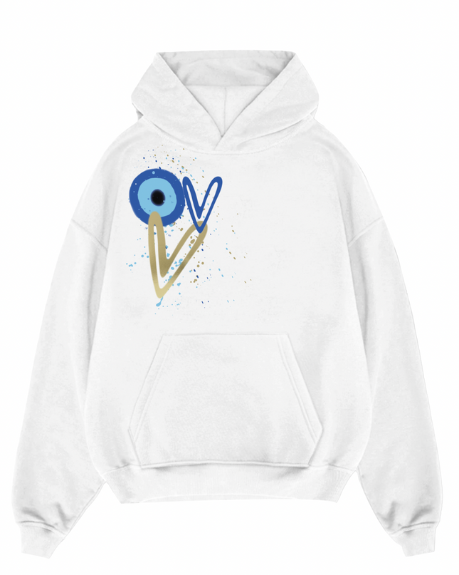 11:11 Gold Heart Evil Eye Hoodie Kids