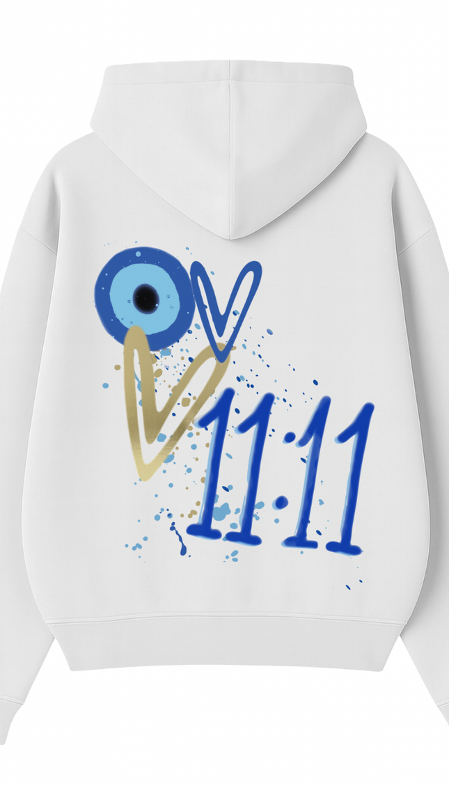 11:11 Gold Heart Evil Eye Heart Hoodie – image 5
