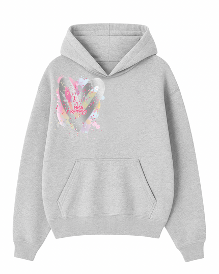Miss Runway Silver Heart Printed Hoodie