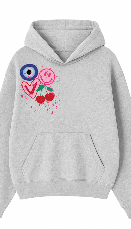 Evil Eye, Cherry, Smiley Hoodie – image 4