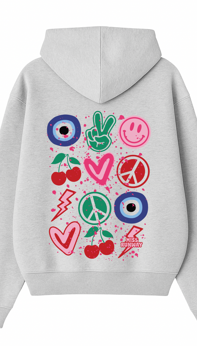Evil Eye, Cherry, Smiley Hoodie – additional view