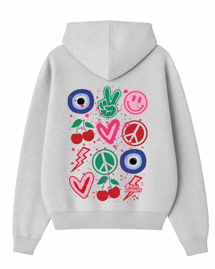 Evil Eye, Cherry, Smiley Hoodie