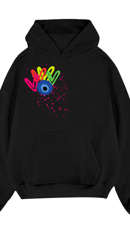 Neon Hearts, Evil Eye Printed Hoodie – image 10