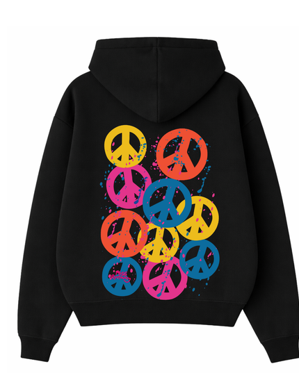 Multi Colour Peace Printed Hoodie