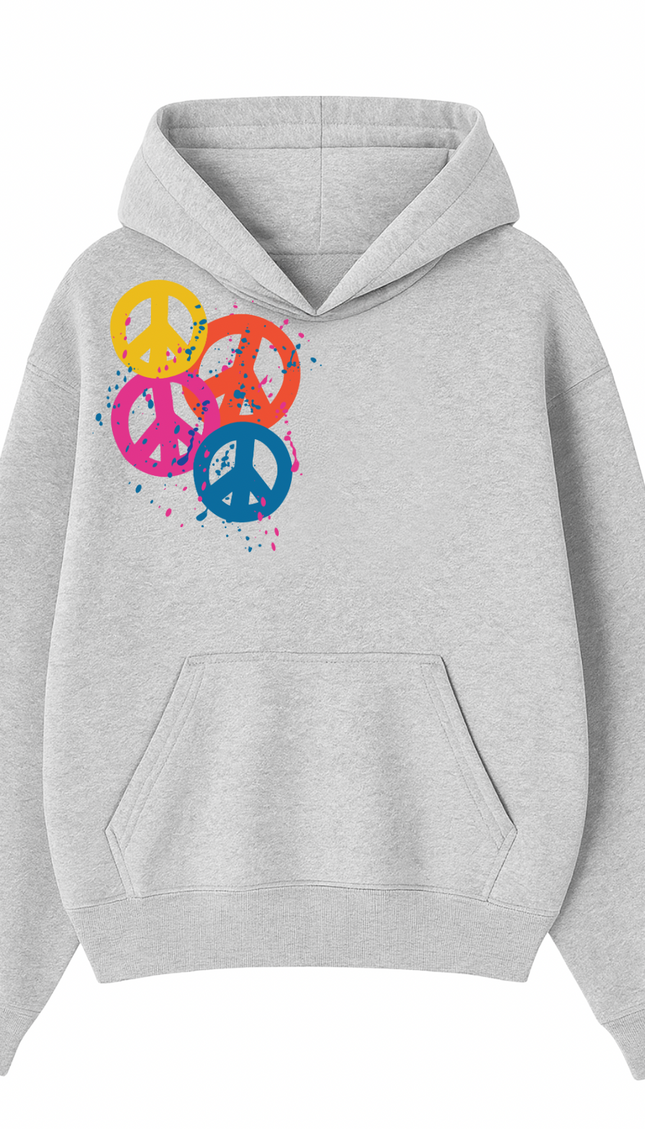 Multi Colour Peace Printed Hoodie – image 4