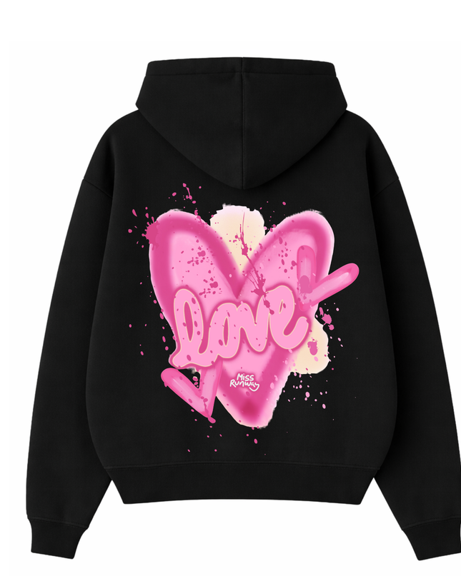 Love, Heart Printed Hoodie Kids