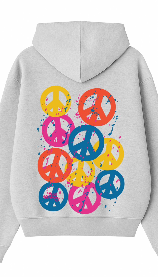 Multi Colour Peace Printed Hoodie – additional view