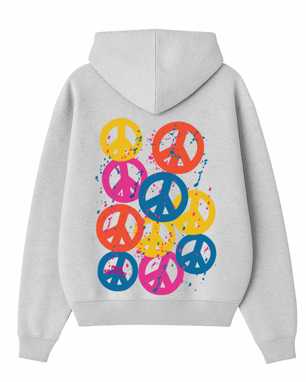Multi Colour Peace Printed Hoodie