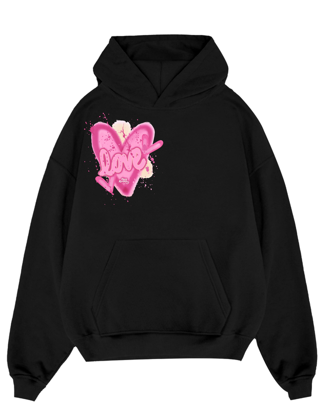 Love, Heart Printed Hoodie Kids