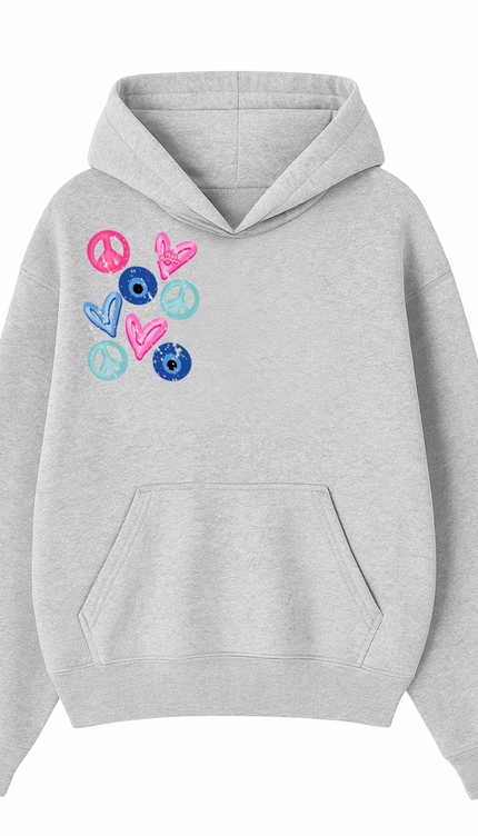 Evil Eye, Peace, Hearts Hoodie – image 4