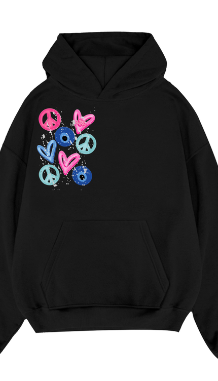 Evil Eye, Peace, Hearts Hoodie – image 10