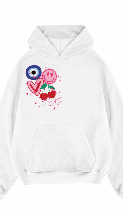 Evil Eye, Cherry, Smiley Hoodie – image 6