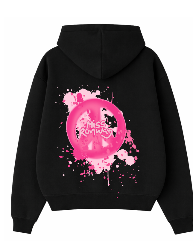 Miss Runway Peace Printed Hoodie Kids