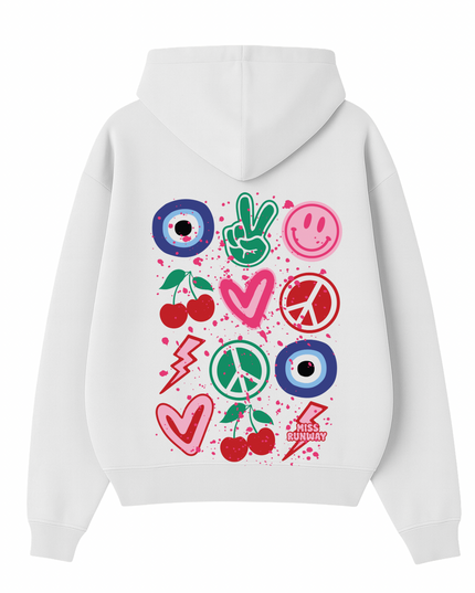 Evil Eye, Cherry, Smiley Hoodie