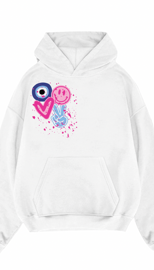 Evil Eye, Fingers, Smiley Hoodie – image 4