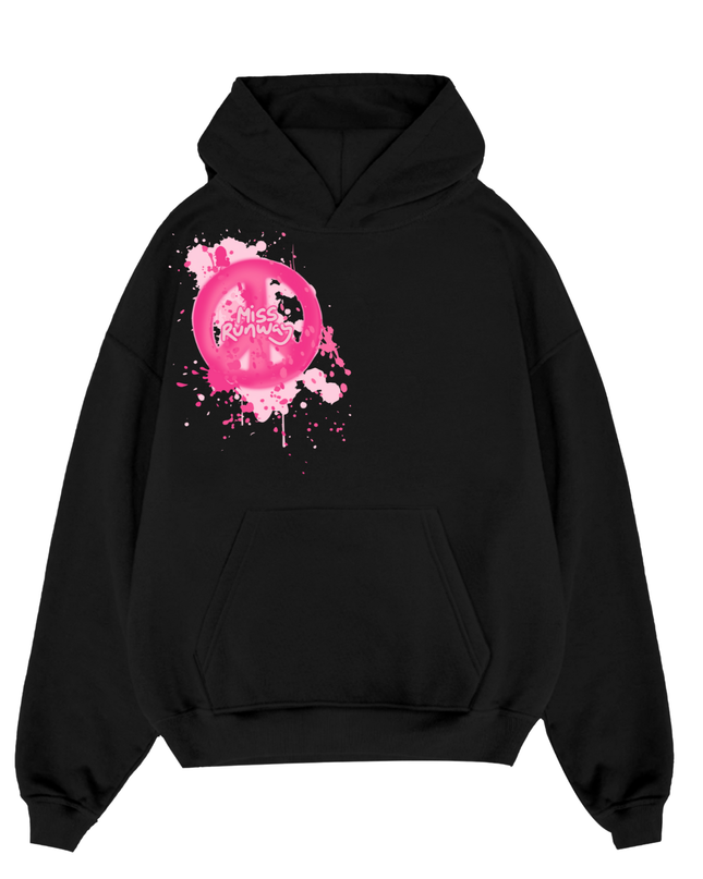 Miss Runway Peace Printed Hoodie Kids
