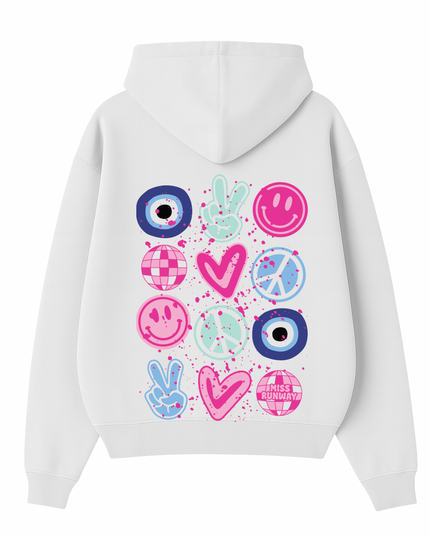 Evil Eye, Fingers, Smiley Printed Hoodie Kids