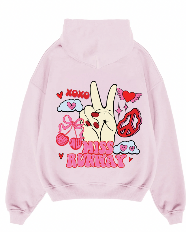 Cherry Sweet Peace Printed Hoodie Kids