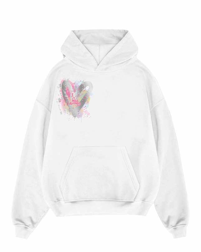 Miss Runway Silver Heart Printed Hoodie Kids