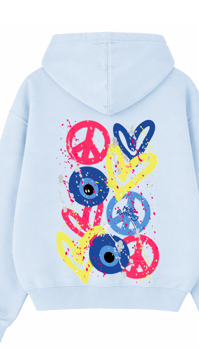 Evil Eye, Peace, Heart Hoodie – image 7