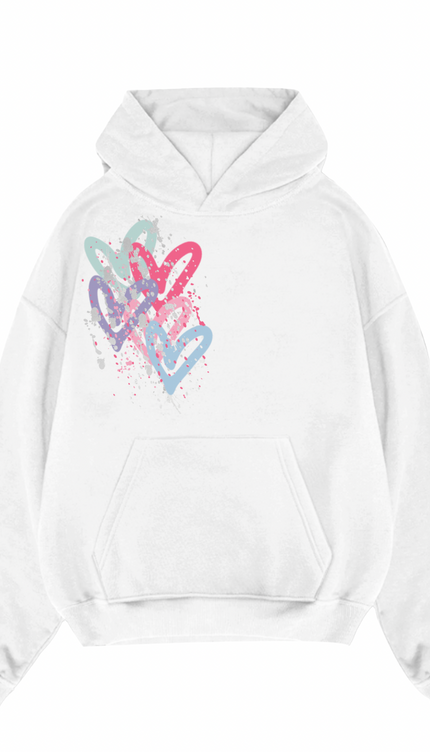 Multi Colour Heart Printed Hoodie – image 4