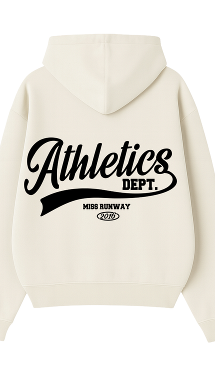 Athletics Dept Script Hoodie – adult printed hoodie by Miss Runway