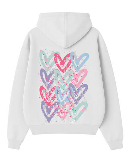 Multi Colour Heart Printed Hoodie