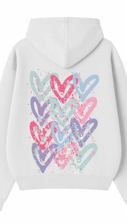 Multi Colour Heart Printed Hoodie – additional view