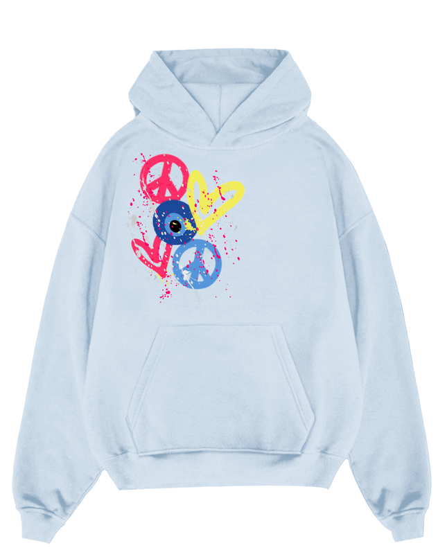 Evil Eye, Peace, Heart Hoodie Kids