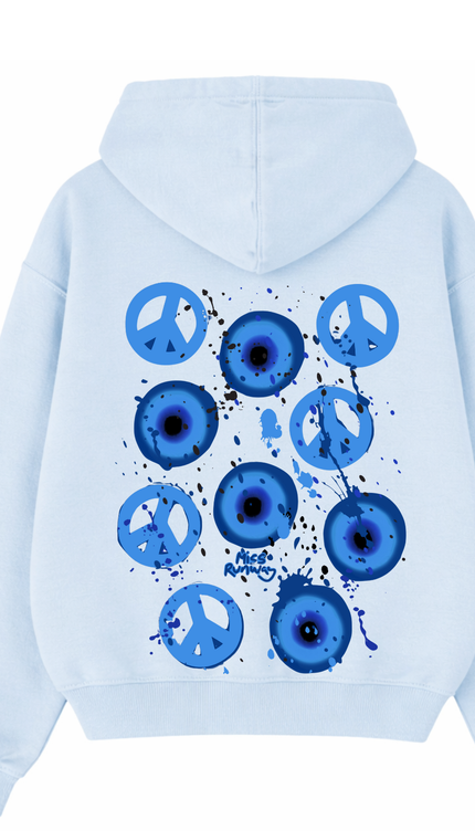 Peace, Evil Eyes Printed Hoodie – image 7