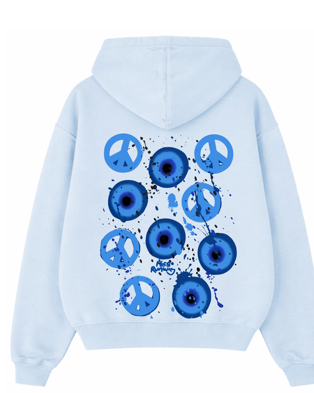 Peace, Evil Eyes Printed Hoodie Kids