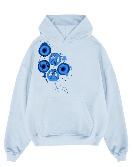 Peace, Evil Eyes Printed Hoodie