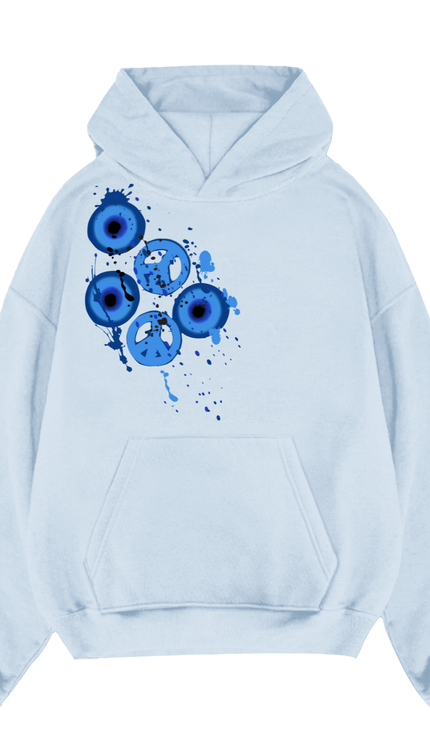 Peace, Evil Eyes Printed Hoodie – image 8