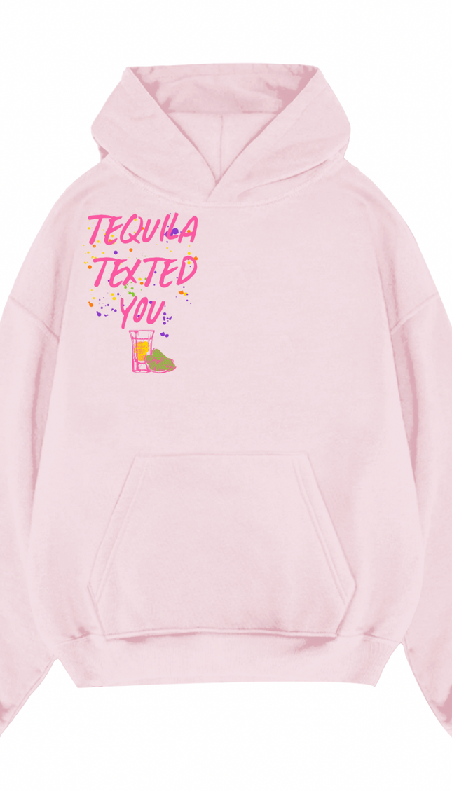 Tequila Texted You Pink Printed Hoodie – image 8