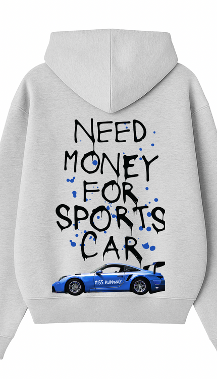 Need Money For Sports Car Royal Blue Hoodie – additional view