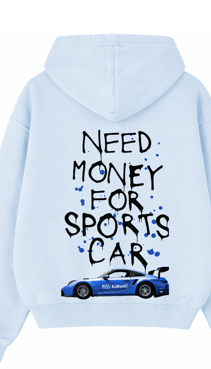 Need Money For Sports Car Royal Blue Hoodie – image 7